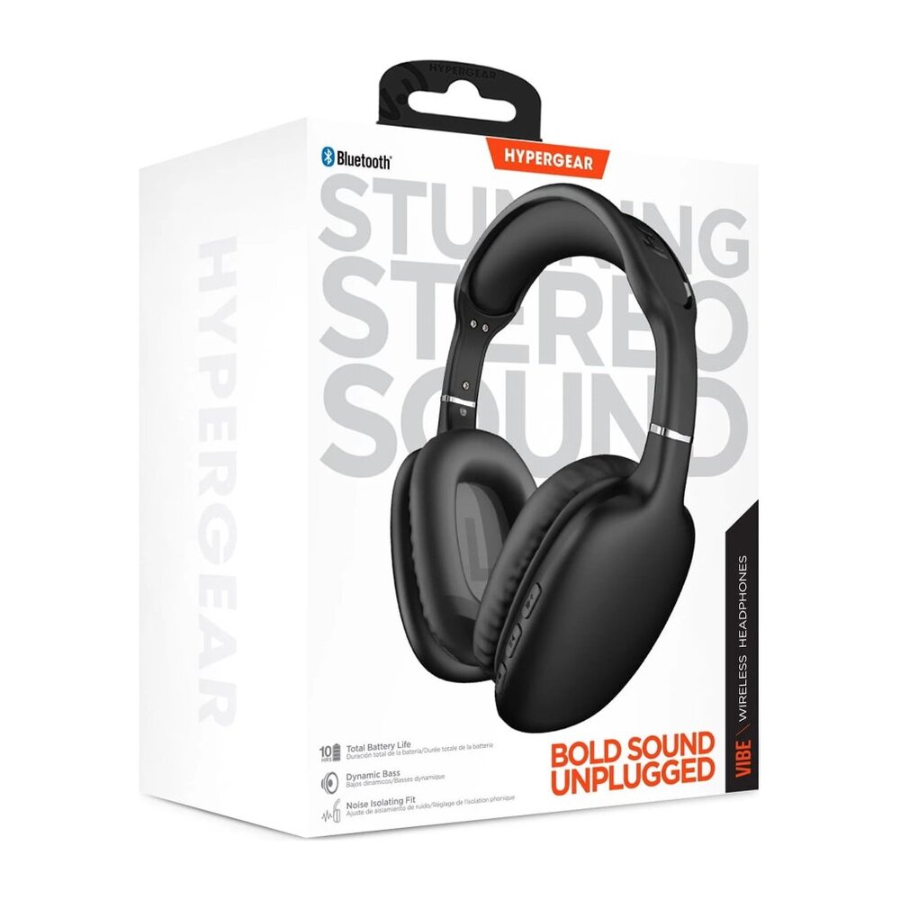 NWT HyperGear Vibe Over-Ear Bluetooth Wireless Headphones NEW SEALED Bold Sound